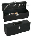 Hand Carry Leatherette Wine Case w/ 4 PC Opener Set